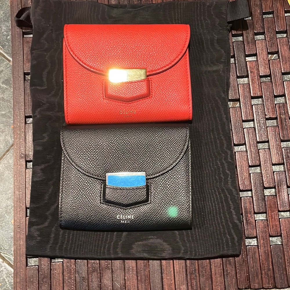 Two Celine wallets, red or black, original and brand new